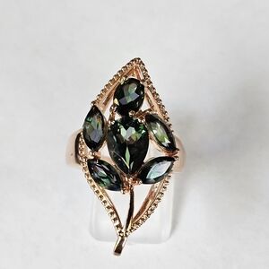 Magnificent Lab-Created Alexandrite in Copper with Rhodium Plating Size 8!